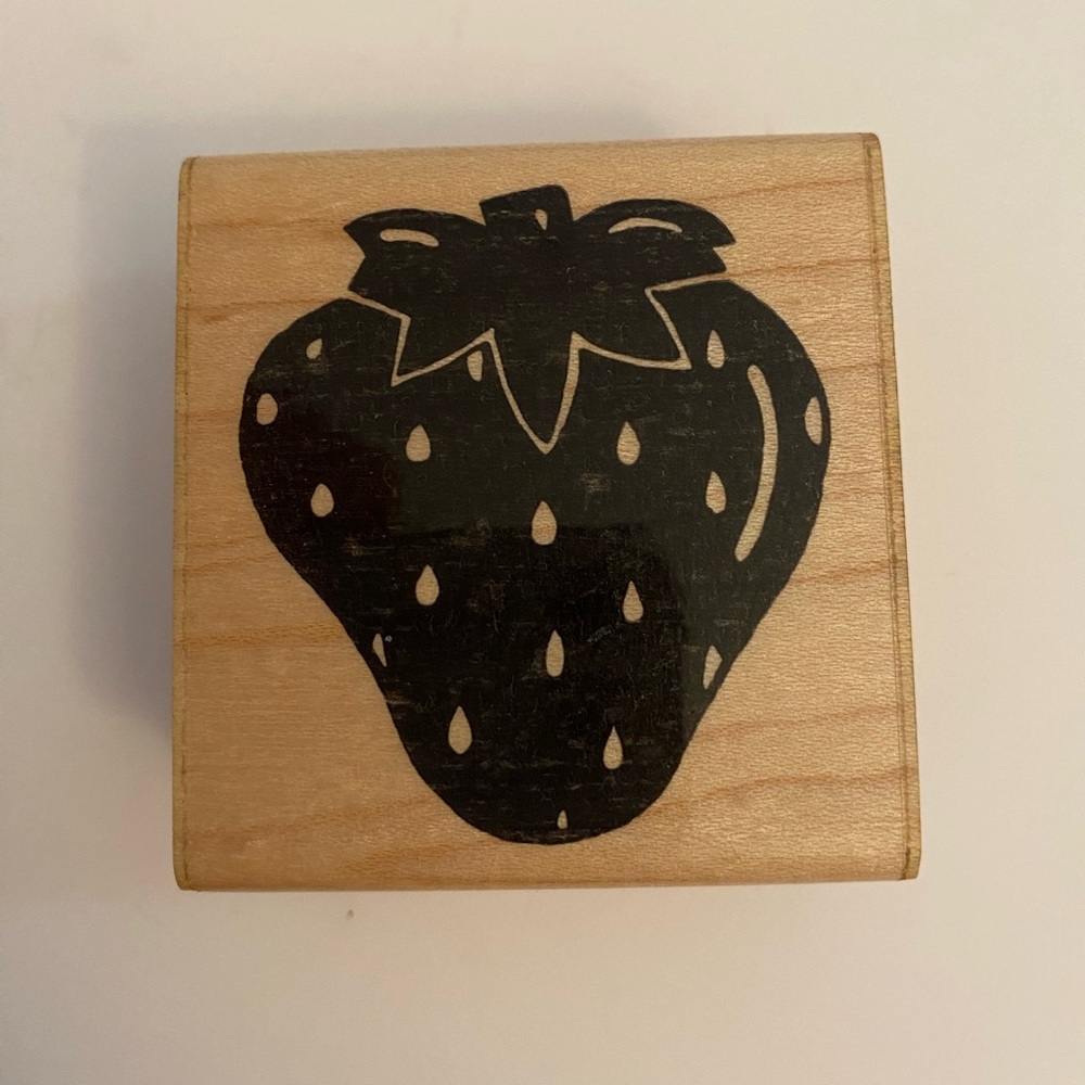 JRL Design Strawberry Rubber Stamp